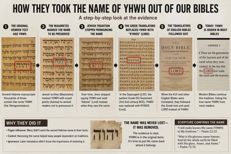 HOW THEY TOOK THE NAME OF YHWH OUT OF OUR BIBLES
